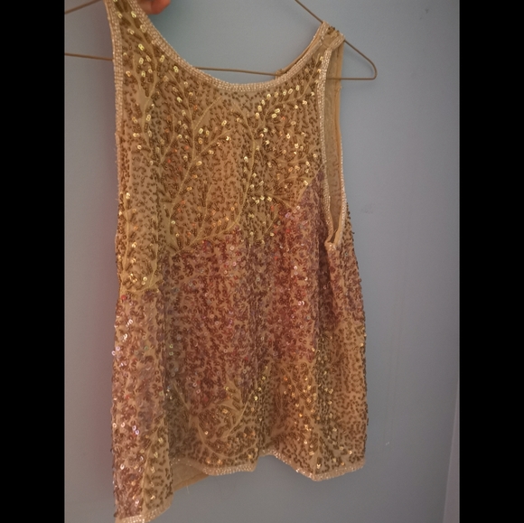 Gold and brown sequined top - Picture 2 of 3